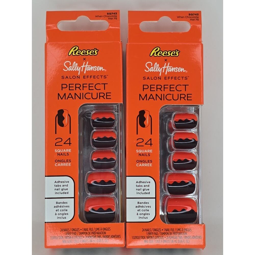 X2 Reese’s Sally Hansen Perfect Manicure Square Nails SQ743 When Chocolate MetPB